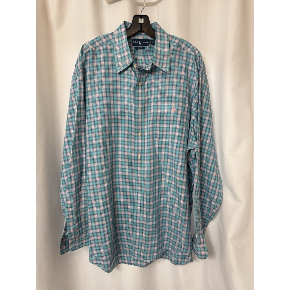 Polo Ralph‎ Lauren Mens Blake X Large Long Sleeve Button Down Shirt Plaid  J69